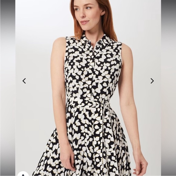 HOBBS London Belinda Contemporary Petal Print Fit & Flare Dress Size 12 Floral - Picture 2 of 13